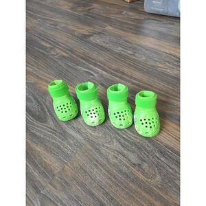 Limited edition Bark box Lime Green Croc Dog Boots Paw Protection Set of 4